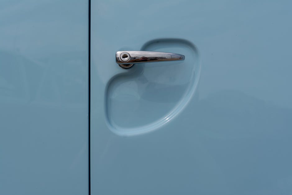 Close up of fiberglass door handle